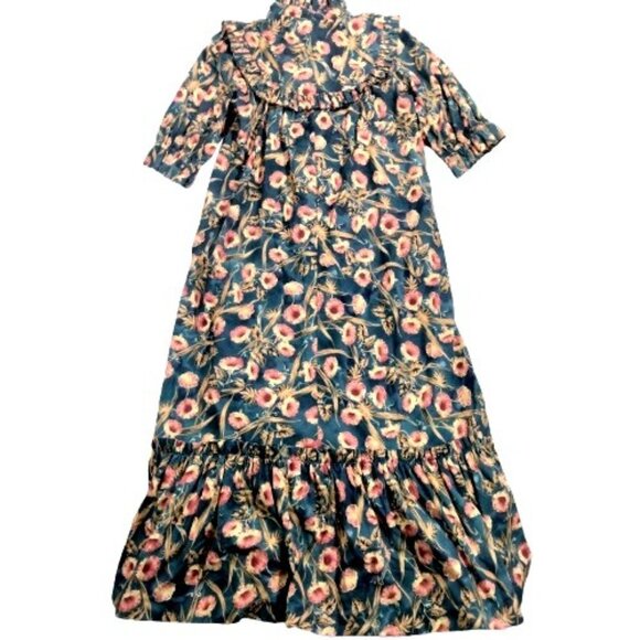 Vintage Princess Kaiulani Muumuu Hawaiian Maxi Dress Floral Victorian Ruffles 10 - Picture 6 of 9